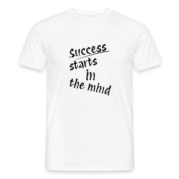 Success Starts in the Mind - Men's T-Shirt - white - Front - AI Model Male 178 dark (178cm)