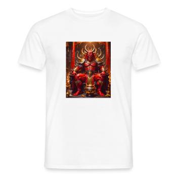 Shuten-dōji Roi démon à la peau rouge buvant du saké o - T-shirt homme - blanc - Devant - AI Model Male 178 dark (178cm)