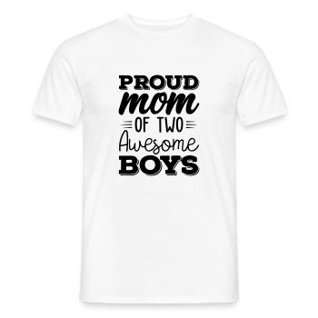 Fière maman de deux garçons géniaux - T-shirt homme - blanc - Devant - AI Model Male 178 dark (178cm)