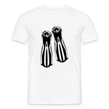 diving fins diving symbol - Men's T-Shirt - white - Front - AI Model Male 178 dark (178cm)