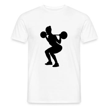 fitness girl silhouette squats - Männer T-Shirt - Weiß - Vorne - AI Model Male 178 dark (178cm)