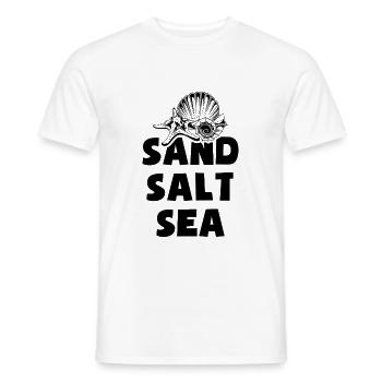 sable plage mer sel vacances été - T-shirt homme - blanc - Devant - AI Model Male 178 dark (178cm)