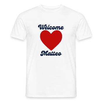 Matteo willkommen - Männer T-Shirt - Weiß - Vorne - AI Model Male 178 dark (178cm)