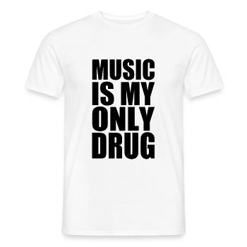 music is my only drug - T-shirt homme - blanc - Devant - AI Model Male 178 dark (178cm)