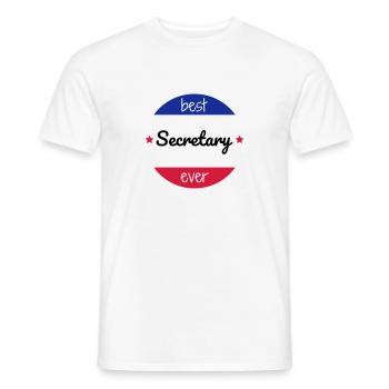 Secretary Sekretärin Secrétaire Secretariat Boss - Men's T-Shirt - white - Front - AI Model Male 178 dark (178cm)