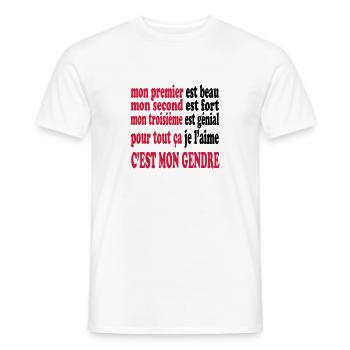 Mon gendre est beau - Men's T-Shirt - white - Front - AI Model Male 178 dark (178cm)