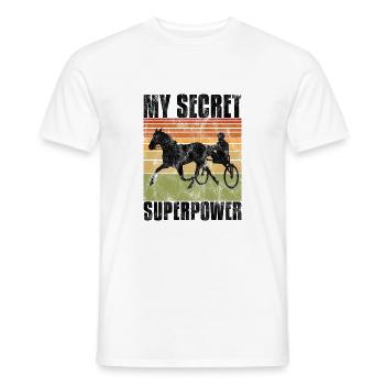 My Secret Superpower Trabrennen Trabreiter Sulky - Männer T-Shirt - Weiß - Vorne - AI Model Male 178 dark (178cm)