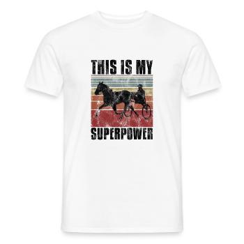 Ceci est ma Superpower Trotting Race Trabreiter Sulky - T-shirt homme - blanc - Devant - AI Model Male 178 dark (178cm)