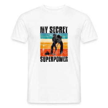 Curling is my Superpower Curler Eisstockschießen - Men's T-Shirt - white - Front - AI Model Male 178 dark (178cm)