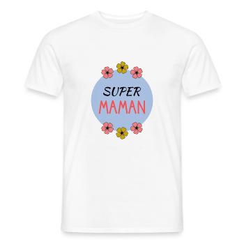 BONNE FÊTE. FÊTE DES MÈRES. FÊTE DES PÈRES. FÊTE - T-shirt homme - blanc - Devant - AI Model Male 178 dark (178cm)