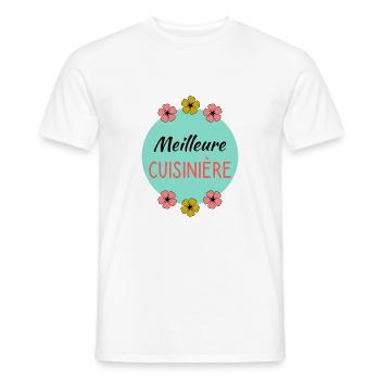 BONNE FÊTE. FÊTE DES MÈRES. FÊTE DES PÈRES. FÊTE - T-shirt homme - blanc - Devant - AI Model Male 178 dark (178cm)
