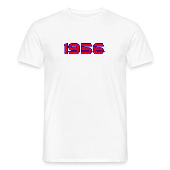Luminous 1956 Neon Print - Men's T-Shirt - white - Front - AI Model Male 178 dark (178cm)