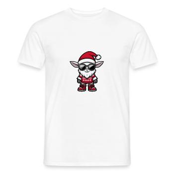 Chèvre Noël Cool Noël - T-shirt homme - blanc - Devant - AI Model Male 178 dark (178cm)