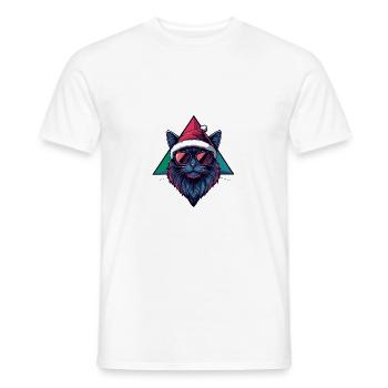 Katze Weihnachten Cool - Männer T-Shirt - Weiß - Vorne - AI Model Male 178 dark (178cm)