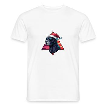 Dogue Allemand Chien Noël Cool - T-shirt homme - blanc - Devant - AI Model Male 178 dark (178cm)