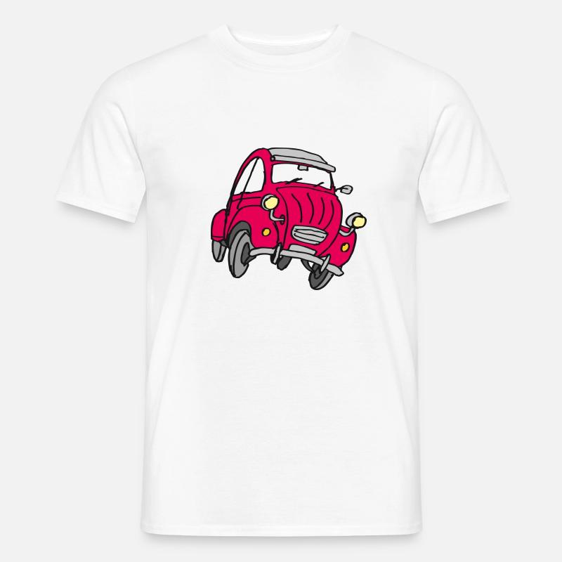Comic Kleinwagen Rot - Männer T-Shirt - Weiß