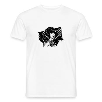Hand drawn geisha vintage style, illustration - Men's T-Shirt - white - Front - AI Model Male 178 dark (178cm)