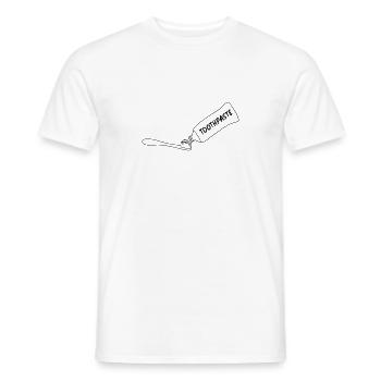 Toothpaste And Toothbrush - Men's T-Shirt - white - Front - AI Model Male 178 dark (178cm)