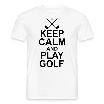 Keep Calm And Play Golf Golf Player Golfing Driver - Männer T-Shirt - Weiß - Vorne - AI Model Male 178 dark (178cm)