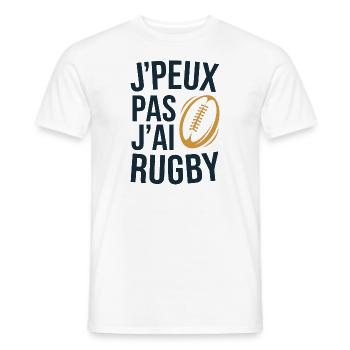 Je Peux Pas J'ai Rugby - T-shirt homme - blanc - Devant - AI Model Male 178 dark (178cm)