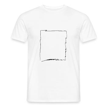 Dessin au trait d’esquisse de cadre - T-shirt homme - blanc - Devant - AI Model Male 178 dark (178cm)