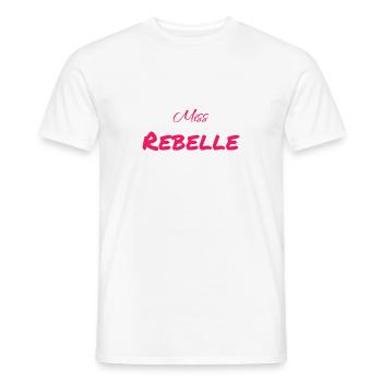 Miss rebelle - T-shirt homme - blanc - Devant - AI Model Male 178 dark (178cm)