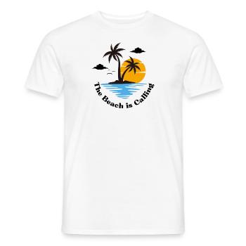The Beach is calling - Männer T-Shirt - Weiß - Vorne - AI Model Male 178 dark (178cm)