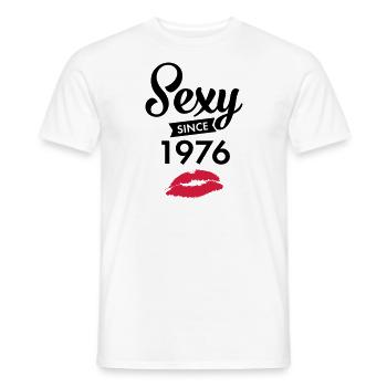Sexy Since 1976 - Men's T-Shirt - white - Front - AI Model Male 178 dark (178cm)
