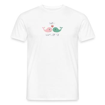 Süße Wale Liebe Verliebt Spruch Love Geschenk Paar - Männer T-Shirt - Weiß - Vorne - AI Model Male 178 dark (178cm)
