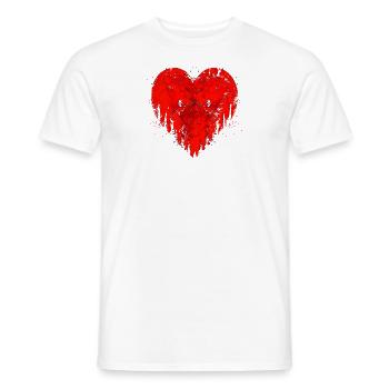 Heart wound zombie vampire blood - Men's T-Shirt - white - Front - AI Model Male 178 dark (178cm)