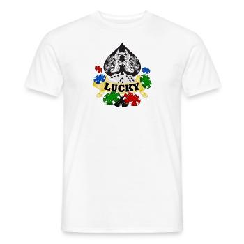 Poker Pokern Poker Chips Karten Geld Casino Glück - Männer T-Shirt - Weiß - Vorne - AI Model Male 178 dark (178cm)