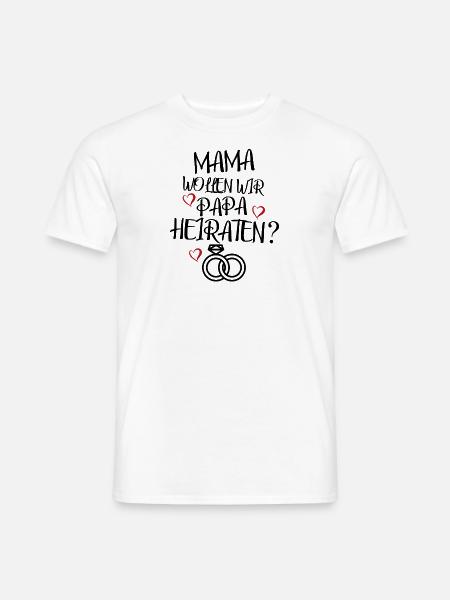 heiratsantrag auf t shirt tshirt babybody heiraten - Männer T-Shirt - Weiß