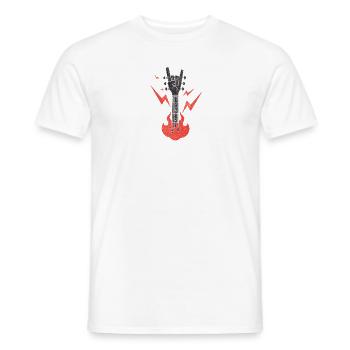 Rock and Roll Guitar Bassist Music Retro Vintage - Men's T-Shirt - white - Front - AI Model Male 178 dark (178cm)