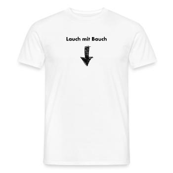 Lauch mit Bauch, Lustiger Spruch für dünne Männer - Männer T-Shirt - Weiß - Vorne - AI Model Male 178 dark (178cm)