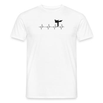 Herzschlag EKG Karate Geschenk Kampfkunst Kämpfer - Männer T-Shirt - Weiß - Vorne - AI Model Male 178 dark (178cm)