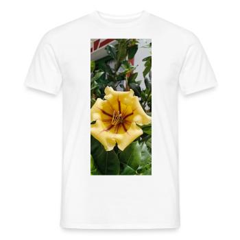 Beautiful yellow flower - Men's T-Shirt - white - Front - AI Model Male 178 dark (178cm)