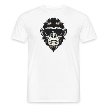 Cool monkey avec des lunettes de soleil - Rock and Roll - T-shirt homme - blanc - Devant - AI Model Male 178 dark (178cm)