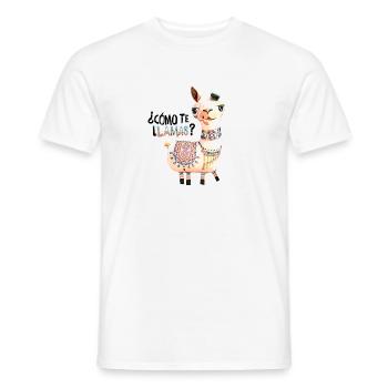 Lama,alpaka, Illustration, Comic - Männer T-Shirt - Weiß - Vorne - AI Model Male 178 dark (178cm)