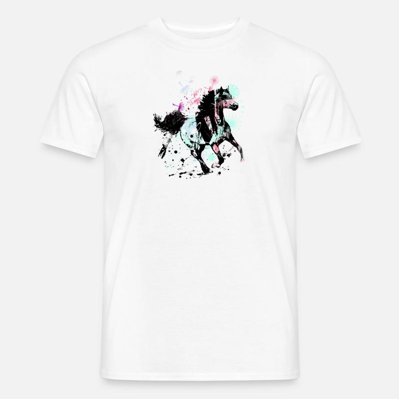 pferd,malerei,bunt, pferde,graffiti, blau - Männer T-Shirt - Weiß
