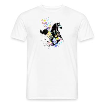 pferd,malerei,bunt, pferde,graffiti,Sterne - Männer T-Shirt - Weiß - Vorne - AI Model Male 178 dark (178cm)