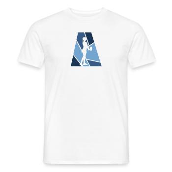 Raquette de tennis - T-shirt homme - blanc - Devant - AI Model Male 178 dark (178cm)