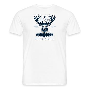 Reflections - The deer and the soul of the forest - Men's T-Shirt - white - Front - AI Model Male 178 dark (178cm)