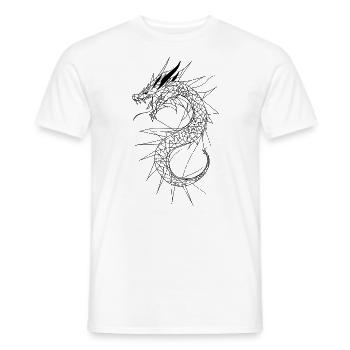 Dragon d’Asie - T-shirt homme - blanc - Devant - AI Model Male 178 dark (178cm)