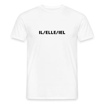 il/elle/iel - T-shirt homme - blanc - Devant - AI Model Male 178 dark (178cm)
