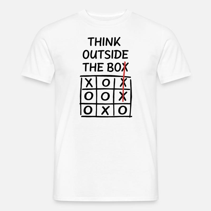 Think Outside The Box - Tik Tak Toe - Männer T-Shirt - Weiß