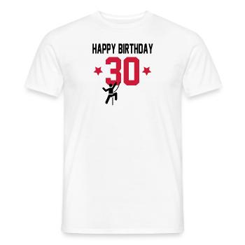 30 - Men's T-Shirt - white - Front - AI Model Male 178 dark (178cm)