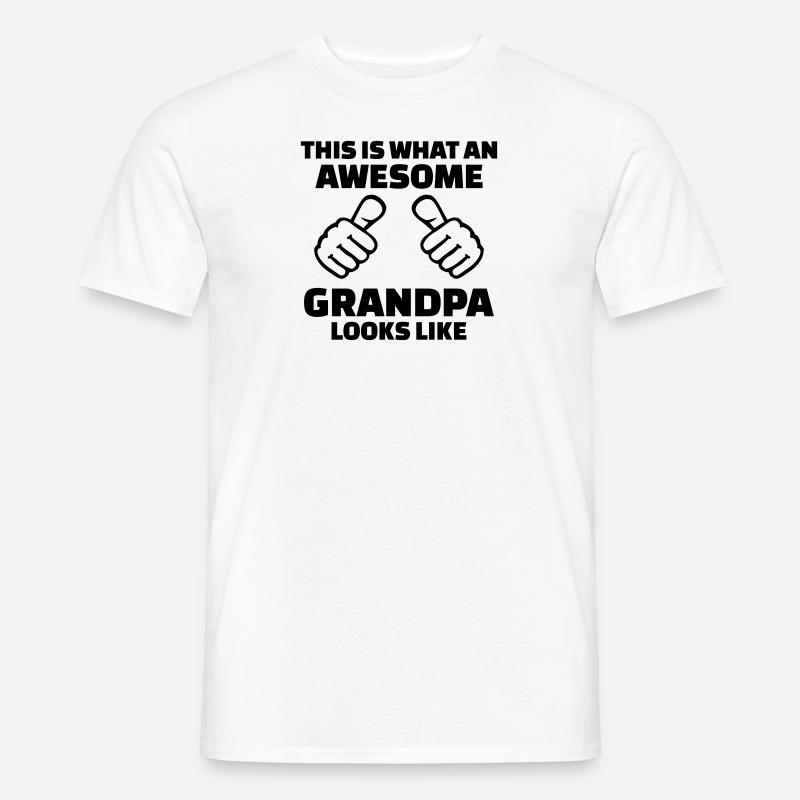 Awesome Grandpa - T-shirt herr - vit