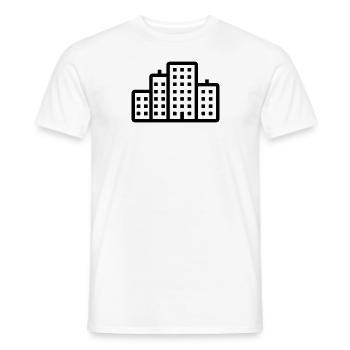Panneau symbole de l’icône du quartier résidentiel - T-shirt homme - blanc - Devant - AI Model Male 178 dark (178cm)