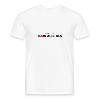 Débloquez vos capacités Premium - T-shirt homme - blanc - Devant - AI Model Male 178 dark (178cm)