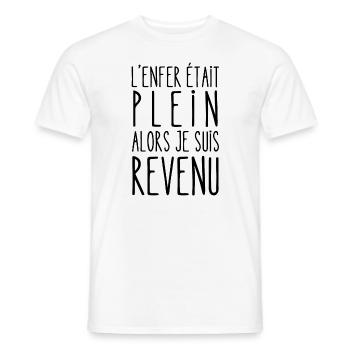 l'enfer était plein - T-shirt homme - blanc - Devant - AI Model Male 178 dark (178cm)